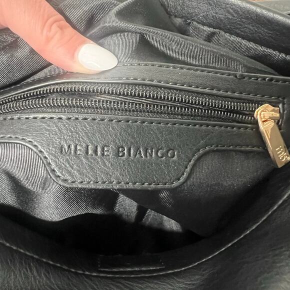 NWT Anthropologie Melie Bianco Marni Bow Knot Bag Cossbody Black Faux Leather - Picture 9 of 14